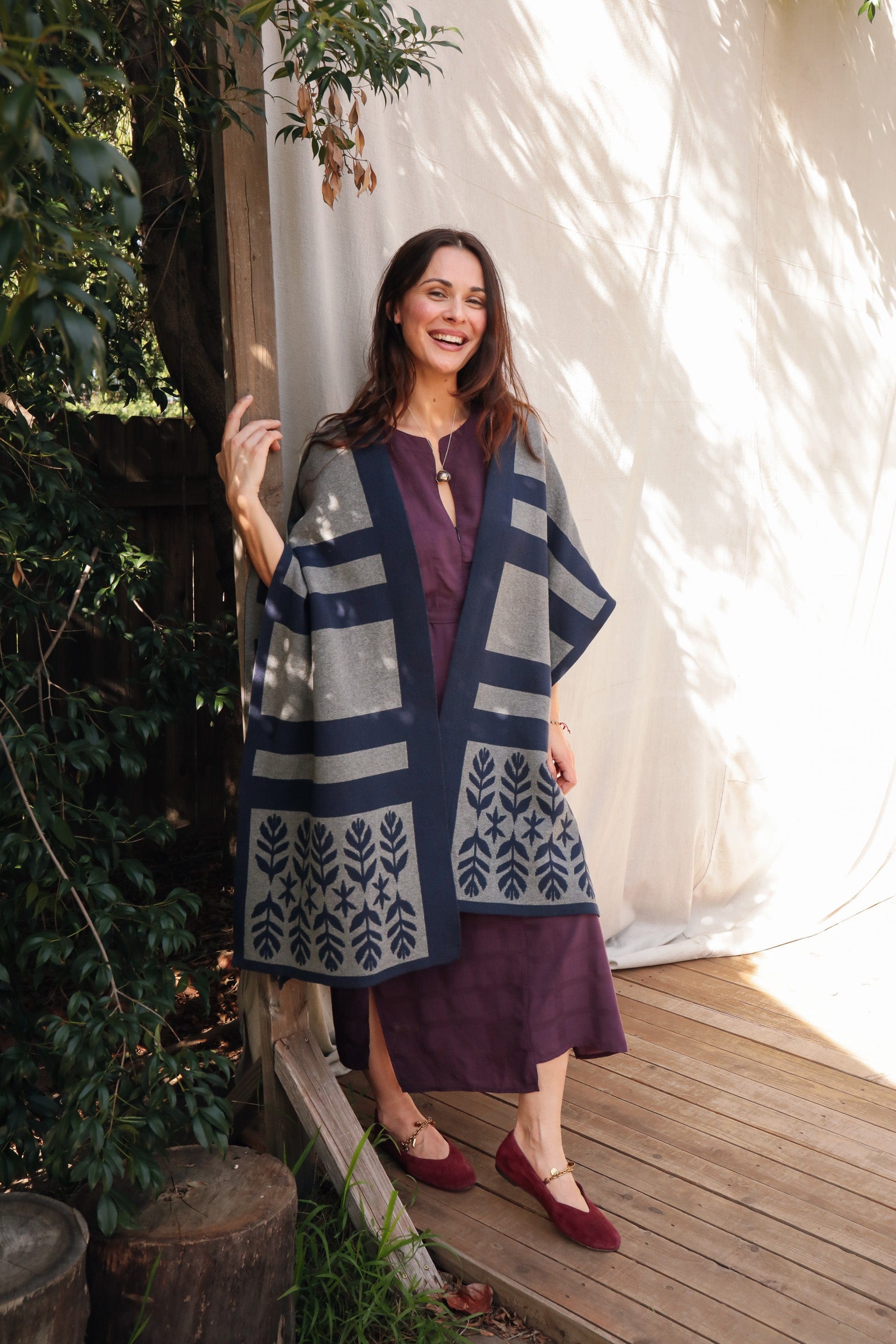 OddBird Saril Wraps *NEW* Limited Edition Sarıl 4-Way Knit - Indigo & Slate