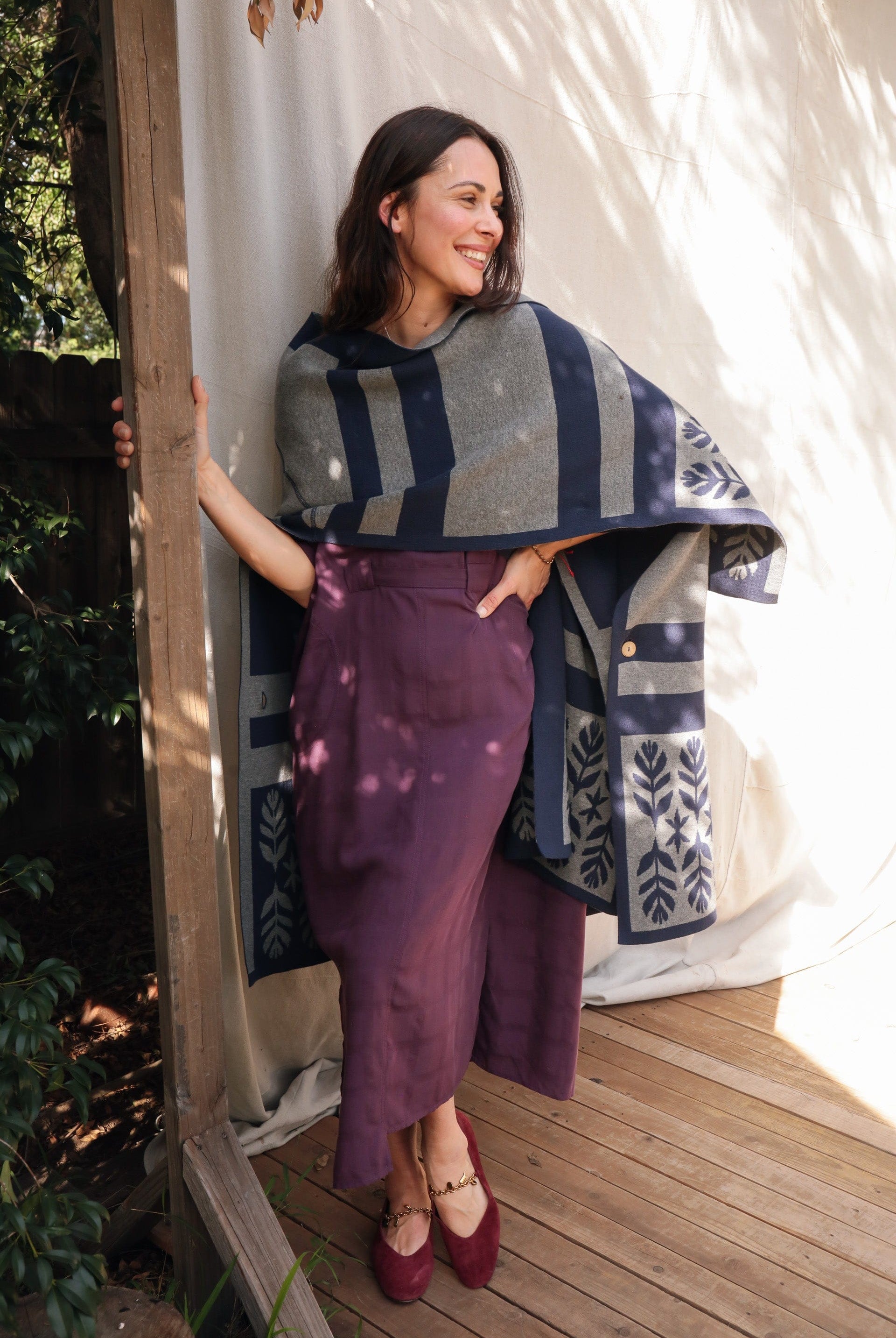 OddBird Saril Wraps *NEW* Limited Edition Sarıl 4-Way Knit - Indigo & Slate