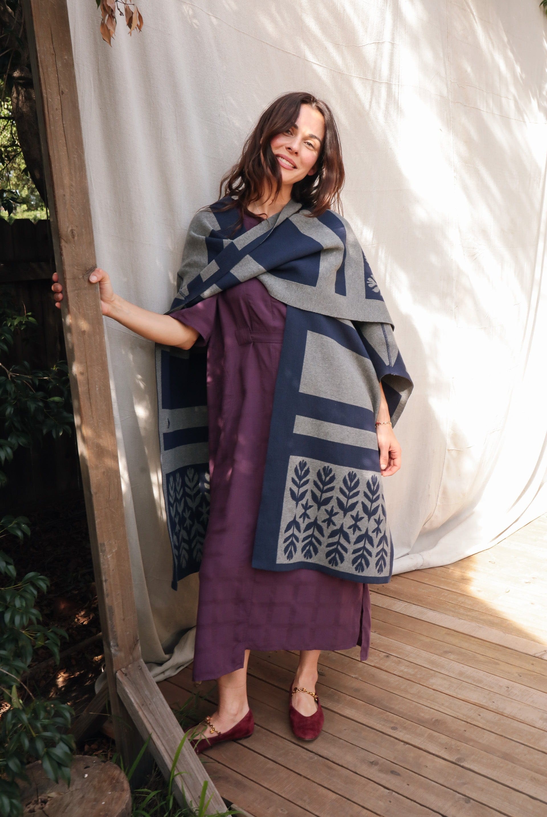 OddBird Saril Wraps *NEW* Limited Edition Sarıl 4-Way Knit - Indigo & Slate