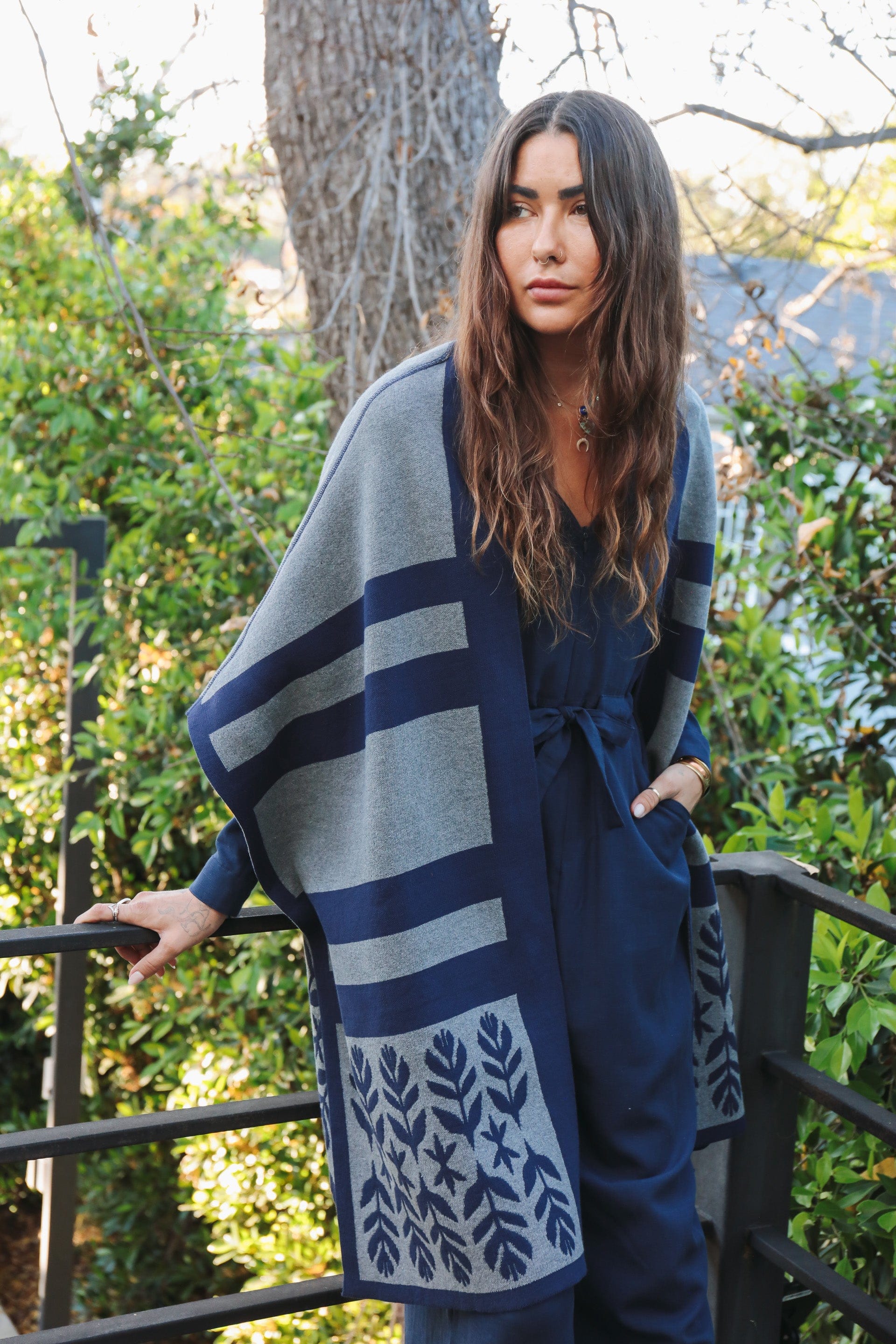 OddBird Saril Wraps *NEW* Limited Edition Sarıl 4-Way Knit - Indigo & Slate