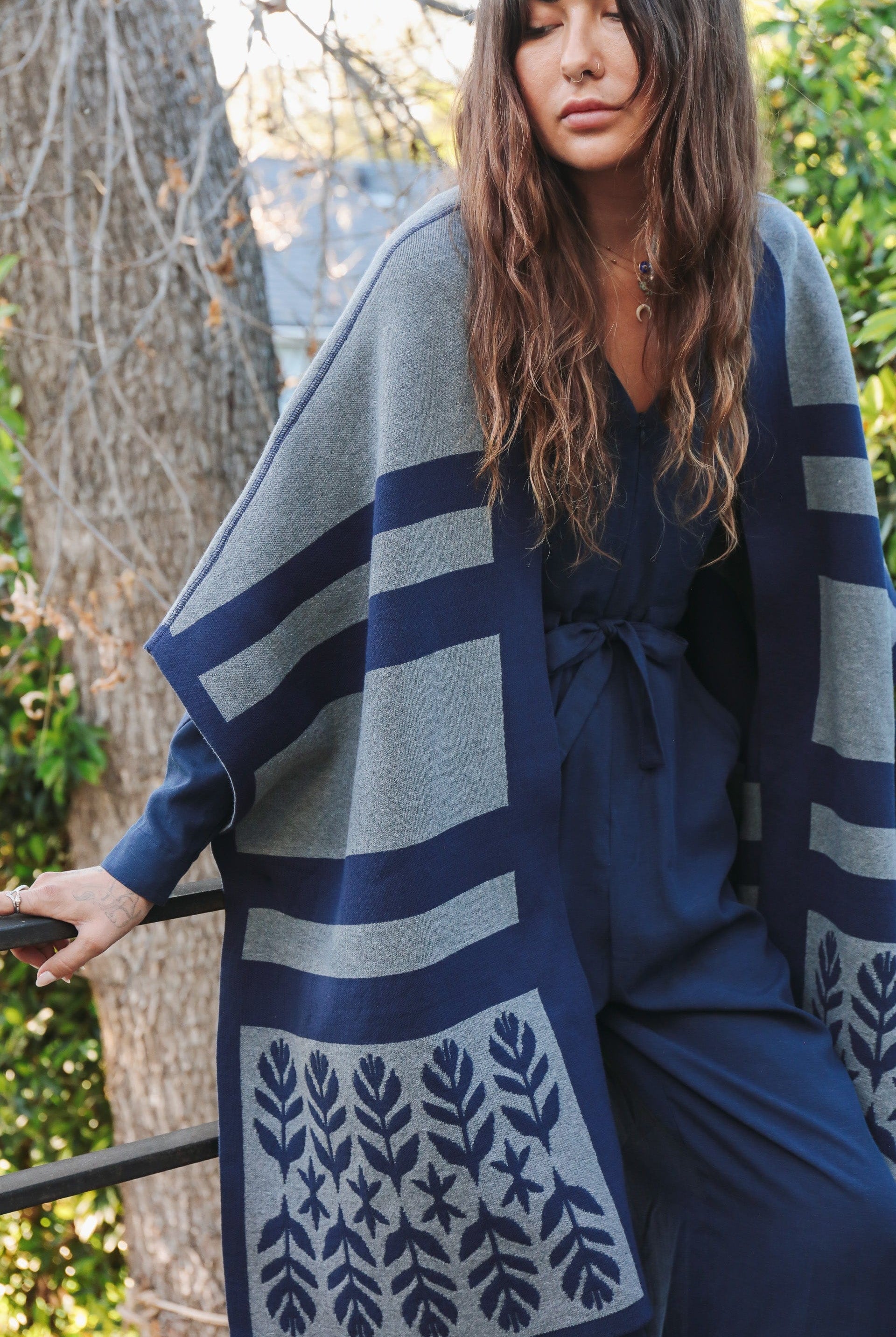 OddBird Saril Wraps *NEW* Limited Edition Sarıl 4-Way Knit - Indigo & Slate