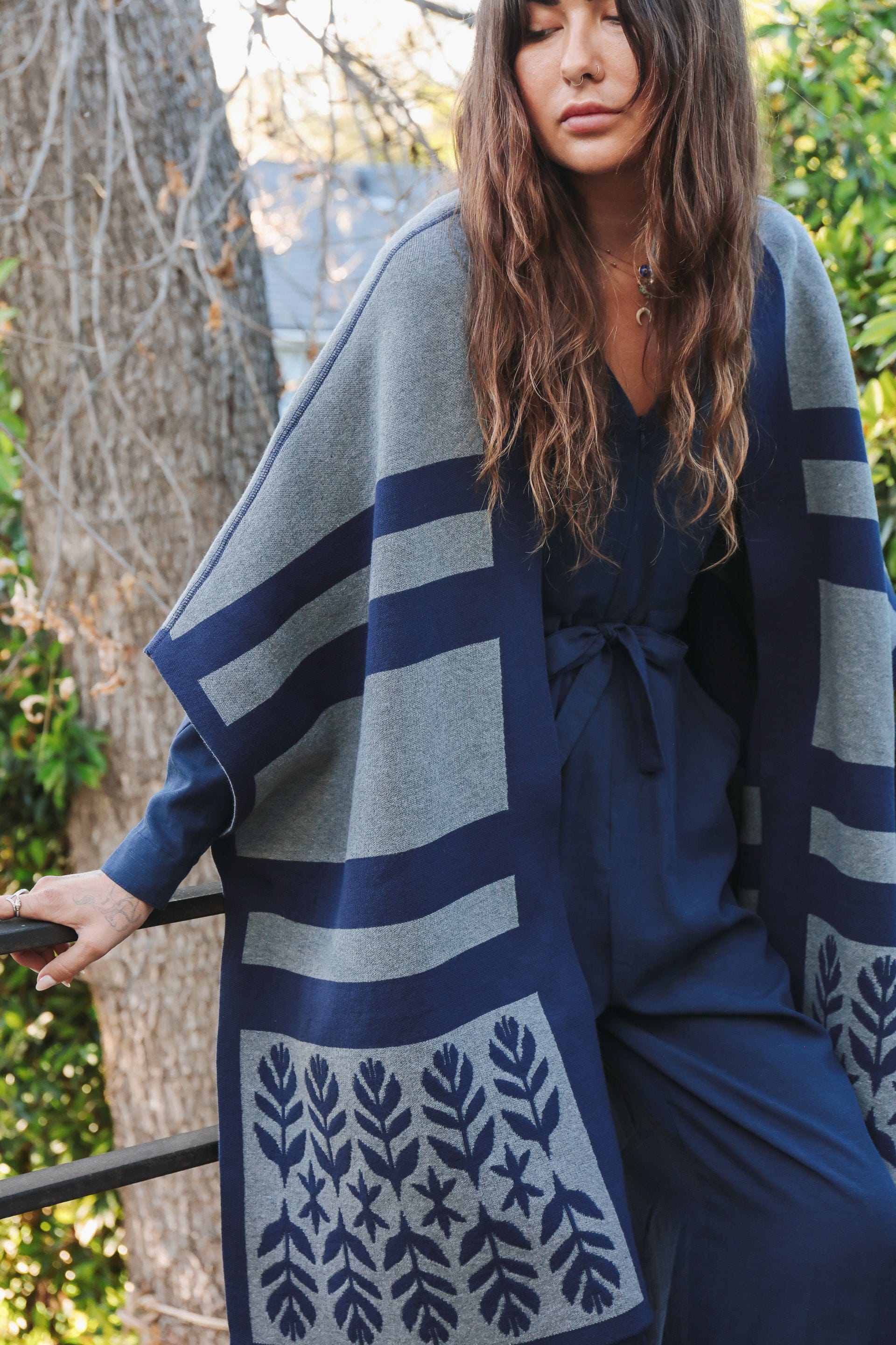 OddBird Saril Wraps *NEW* Limited Edition Sarıl 4-Way Knit - Indigo & Slate