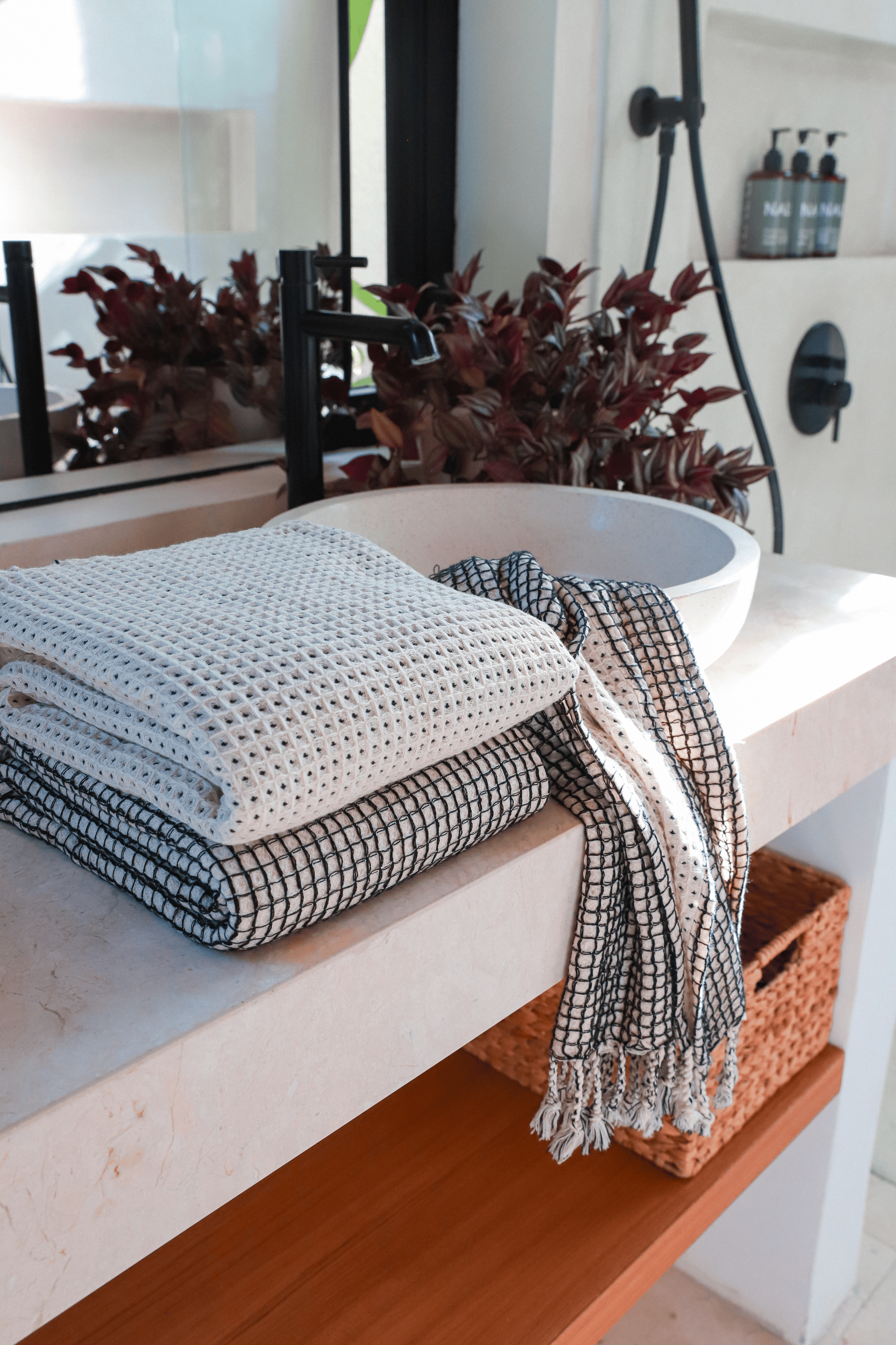 OddBird Co. Towels *NEW* Limited Edition XO Waffle Towel Collection - Black