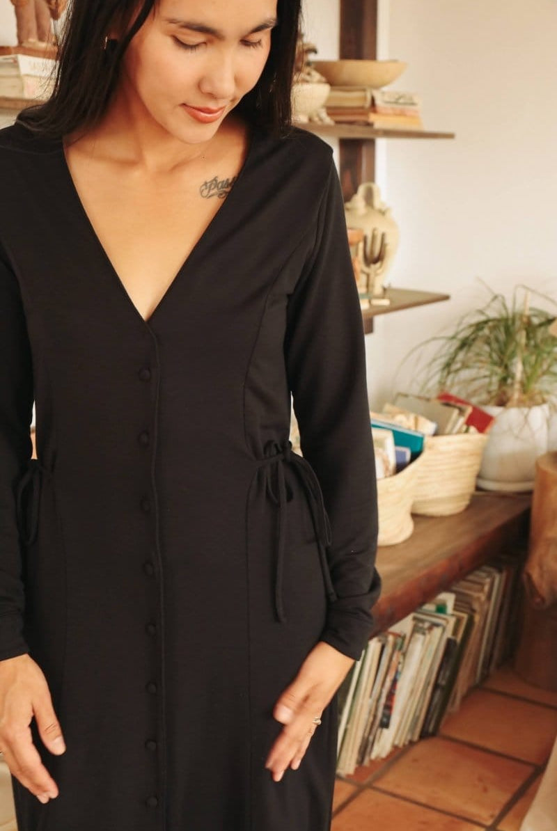 OddBird Loungewear Afet Dress - Signature Black