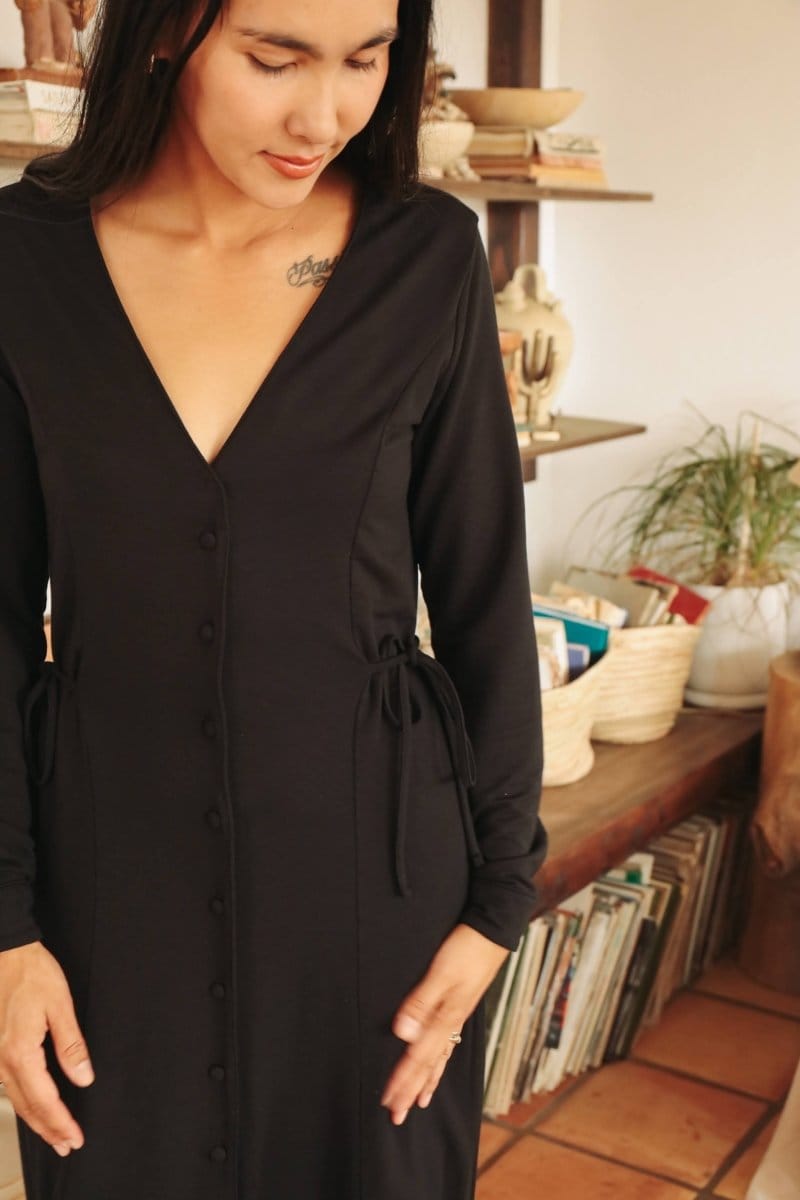 OddBird Loungewear Afet Dress - Signature Black