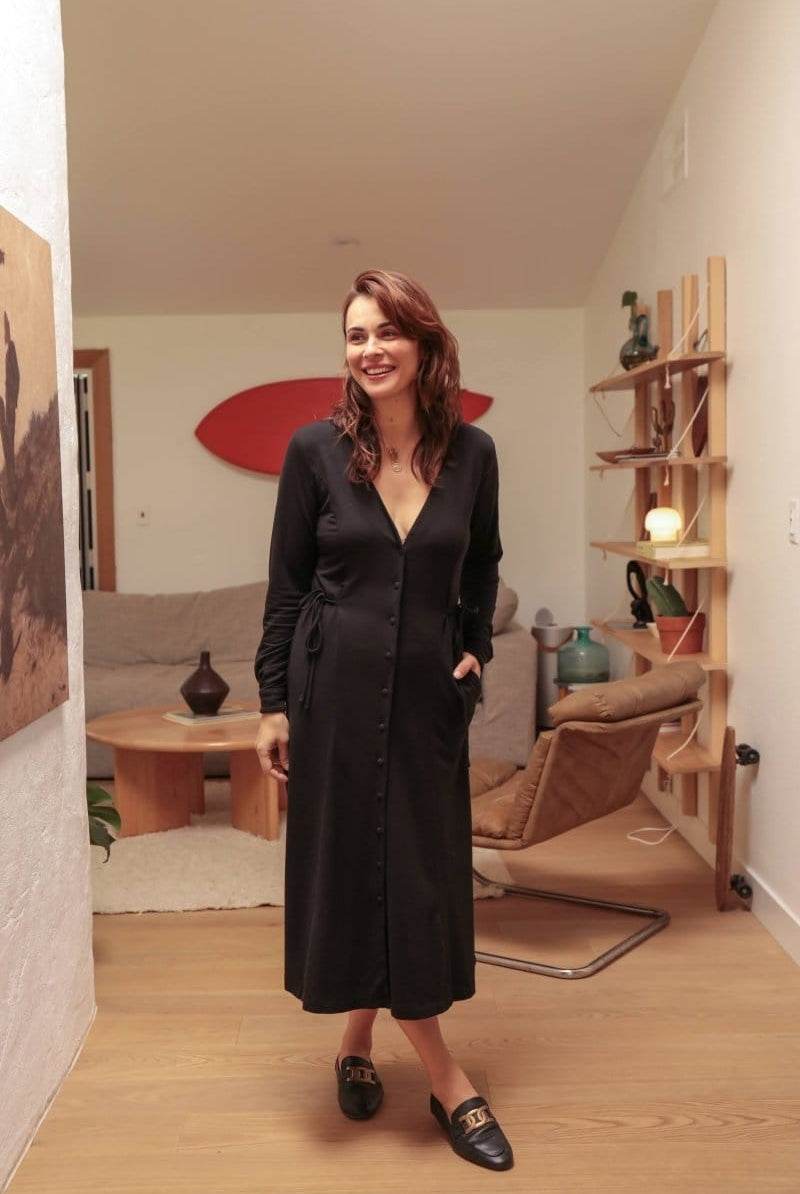 OddBird Loungewear Afet Dress - Signature Black