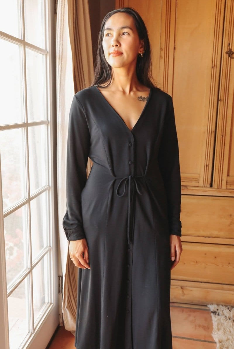 OddBird Loungewear Afet Dress - Signature Black