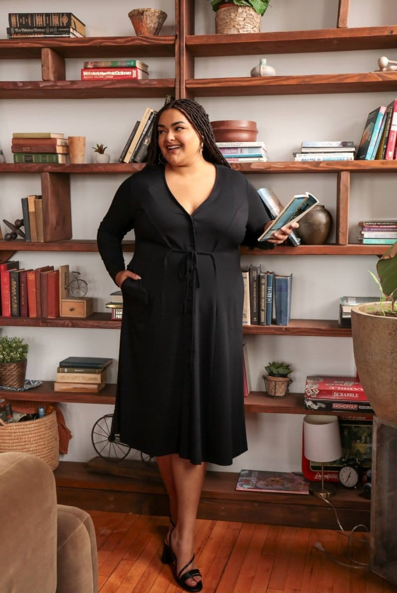 OddBird Loungewear Afet Dress - Signature Black