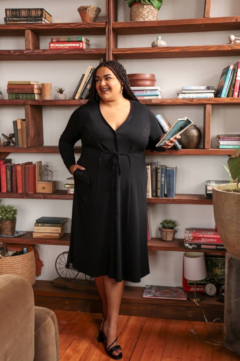 OddBird Loungewear Afet Dress - Signature Black