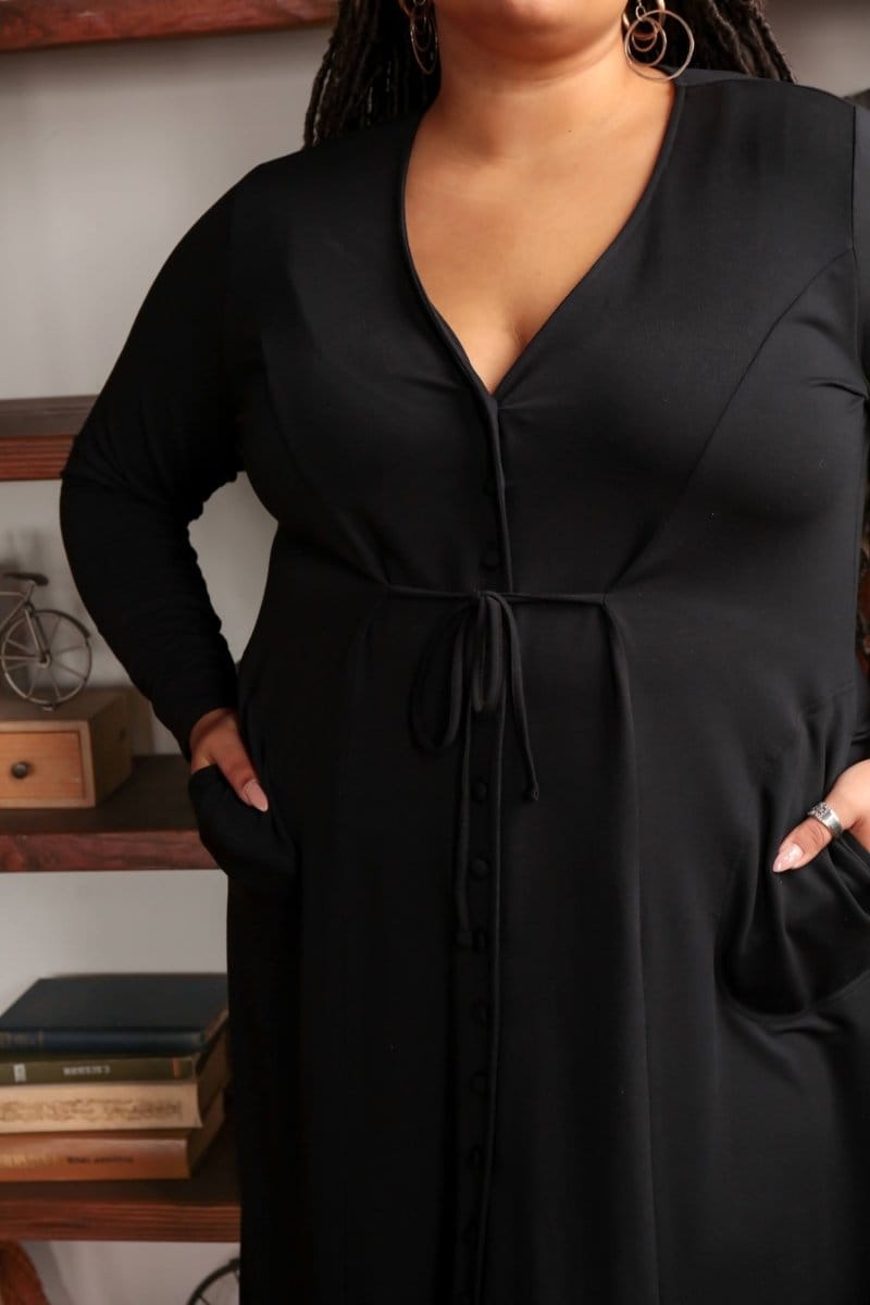 OddBird Loungewear Afet Dress - Signature Black