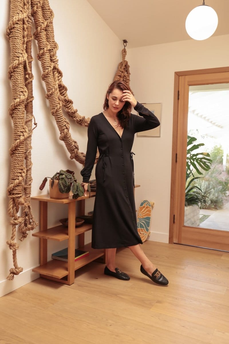 OddBird Loungewear Afet Dress - Signature Black