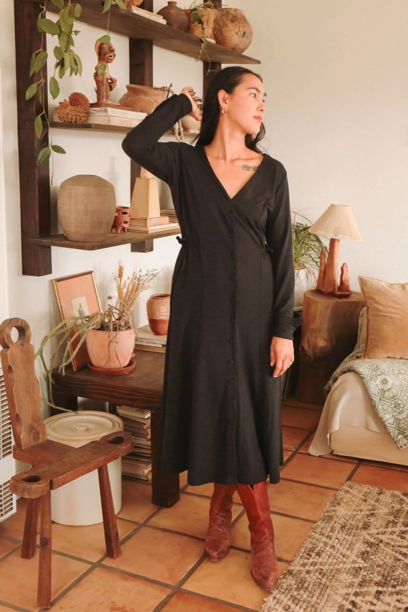 OddBird Loungewear Afet Dress - Signature Black