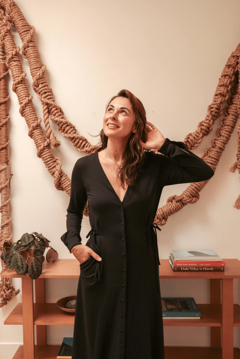 OddBird Loungewear Afet Dress - Signature Black