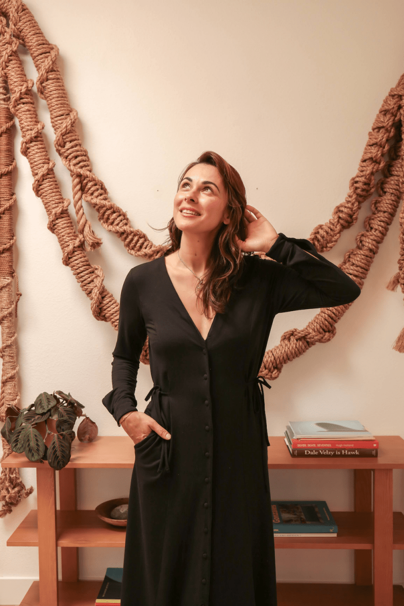 OddBird Loungewear Afet Dress - Signature Black