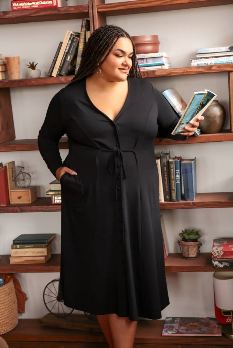 OddBird Loungewear Afet Dress - Signature Black