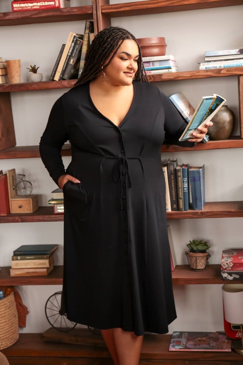 OddBird Loungewear Afet Dress - Signature Black