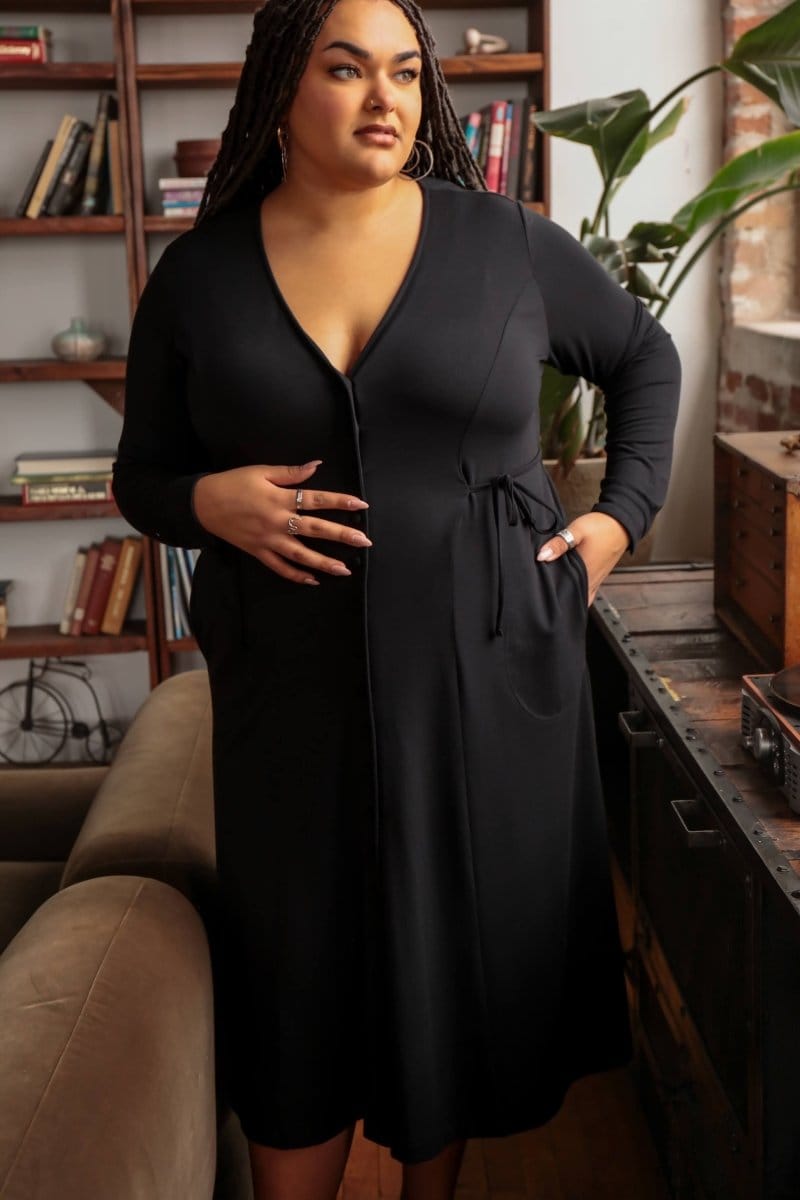 OddBird Loungewear Afet Dress - Signature Black