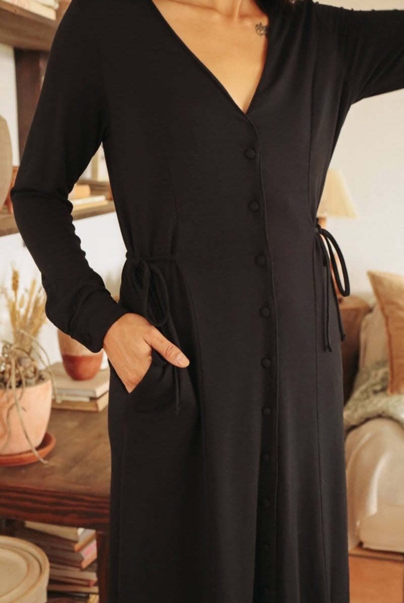 OddBird Loungewear Afet Dress - Signature Black