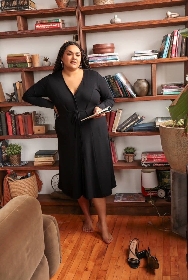 OddBird Loungewear Afet Dress - Signature Black