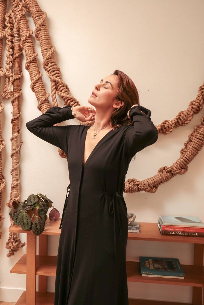 OddBird Loungewear Afet Dress - Signature Black