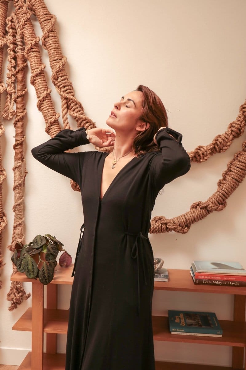 OddBird Loungewear Afet Dress - Signature Black