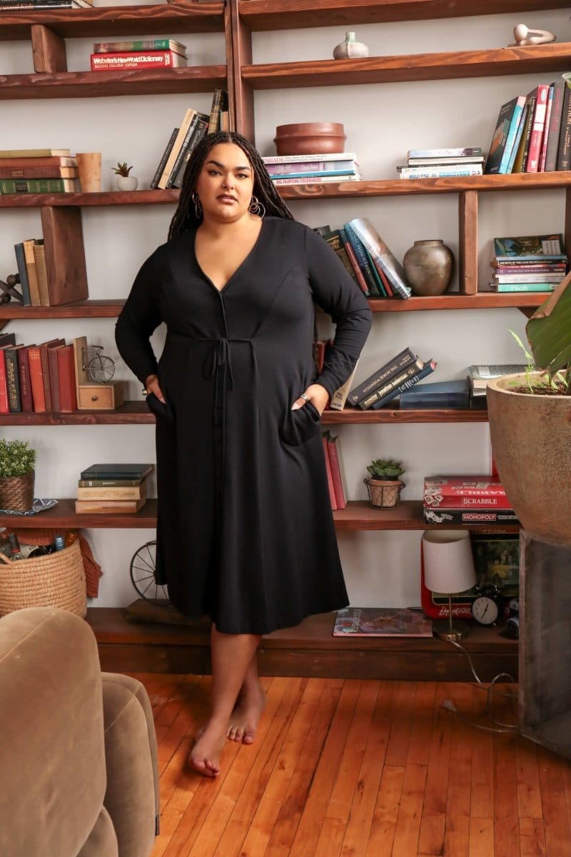 OddBird Loungewear Afet Dress - Signature Black