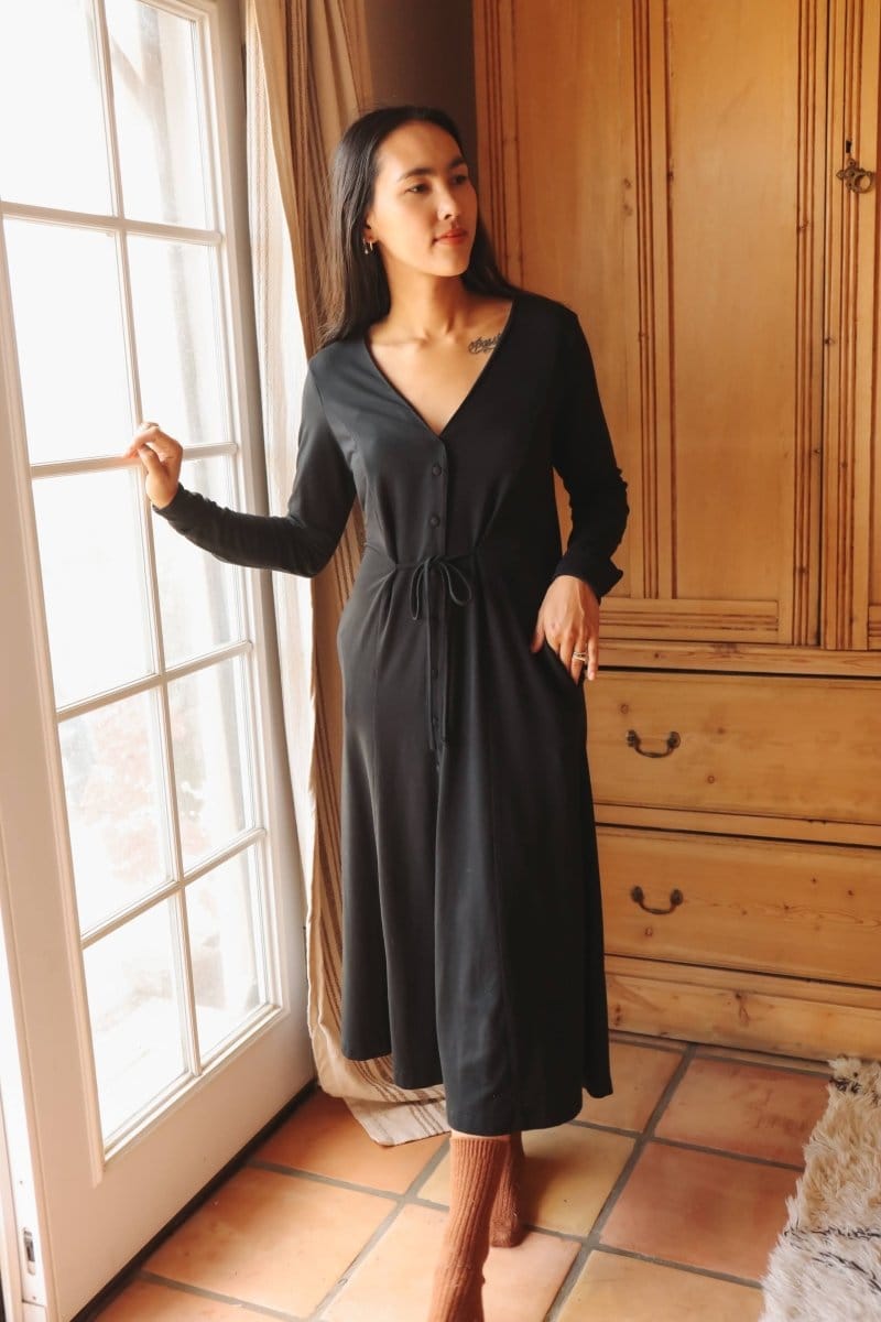 OddBird Loungewear Afet Dress - Signature Black