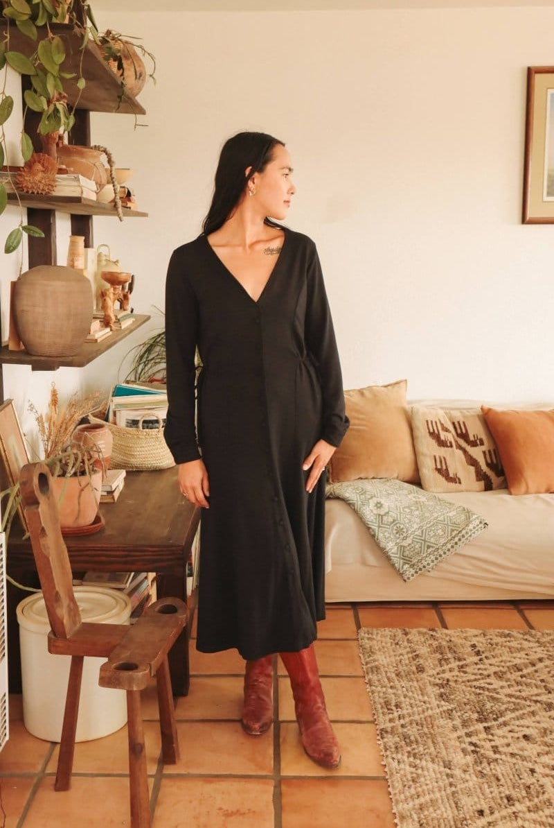 OddBird Loungewear Afet Dress - Signature Black