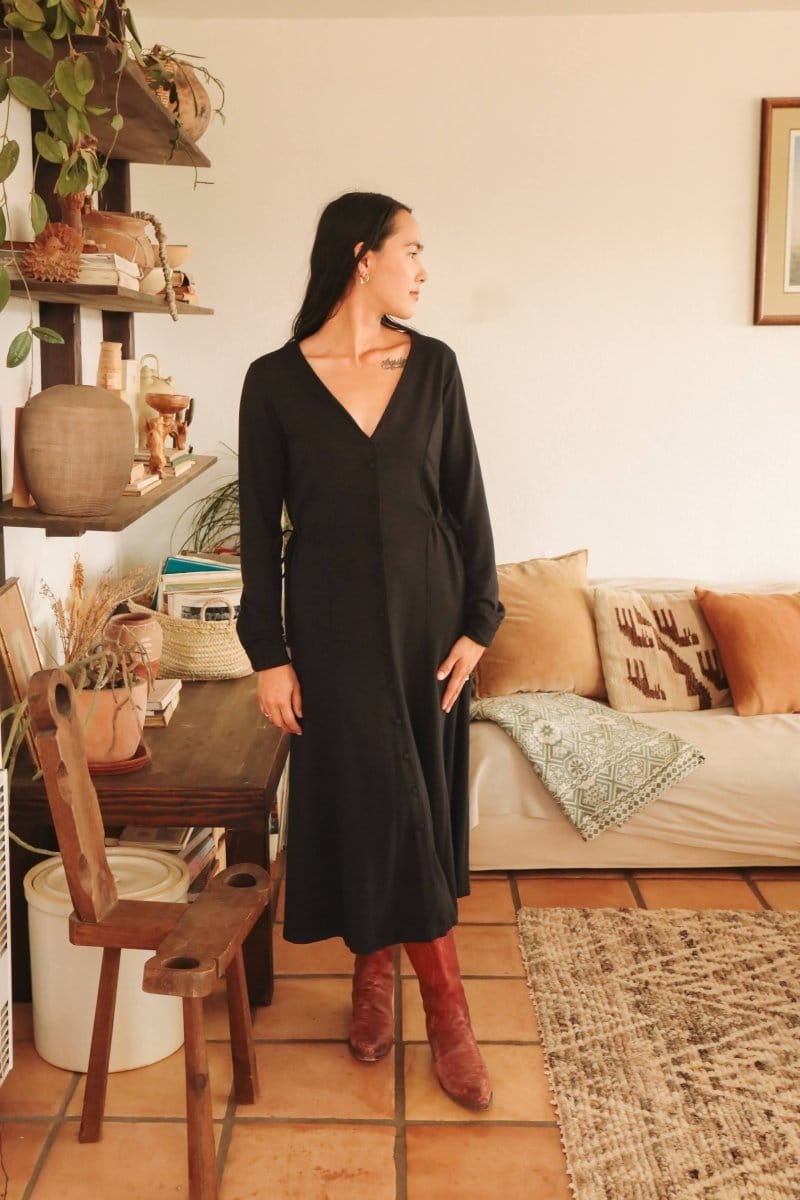 OddBird Loungewear Afet Dress - Signature Black