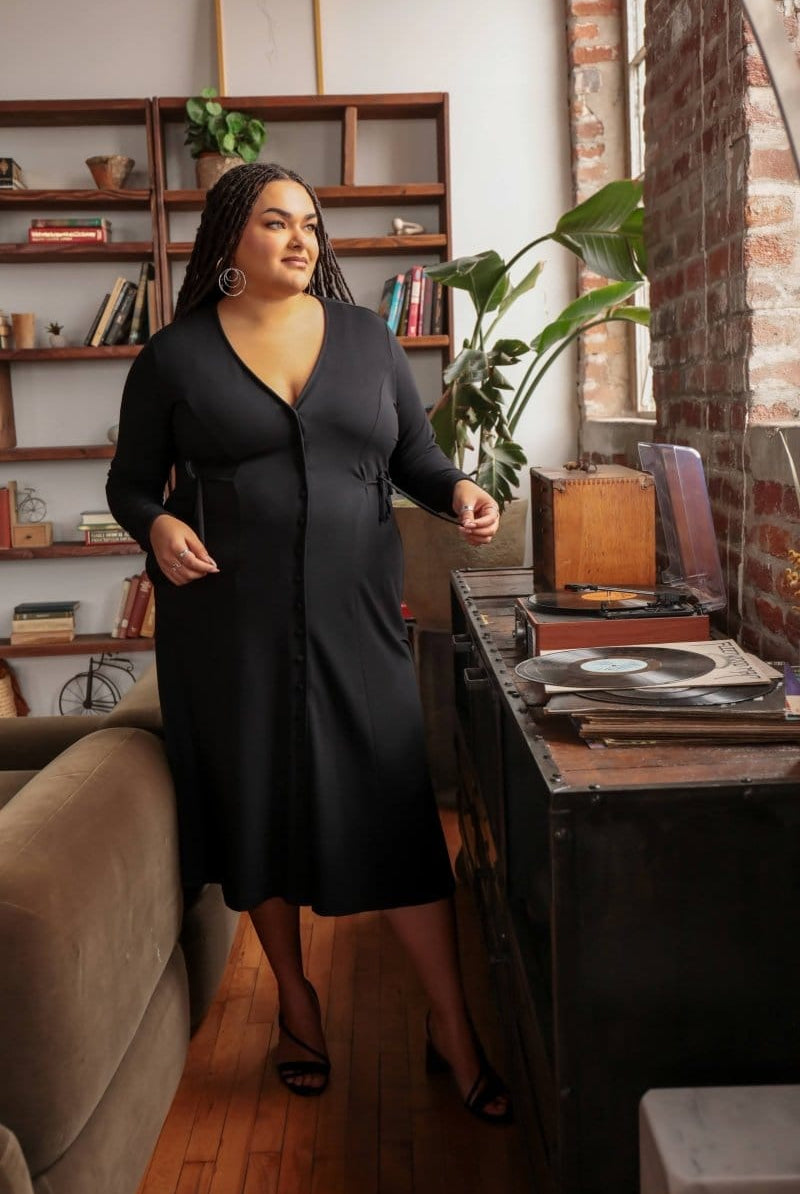 OddBird Loungewear Afet Dress - Signature Black