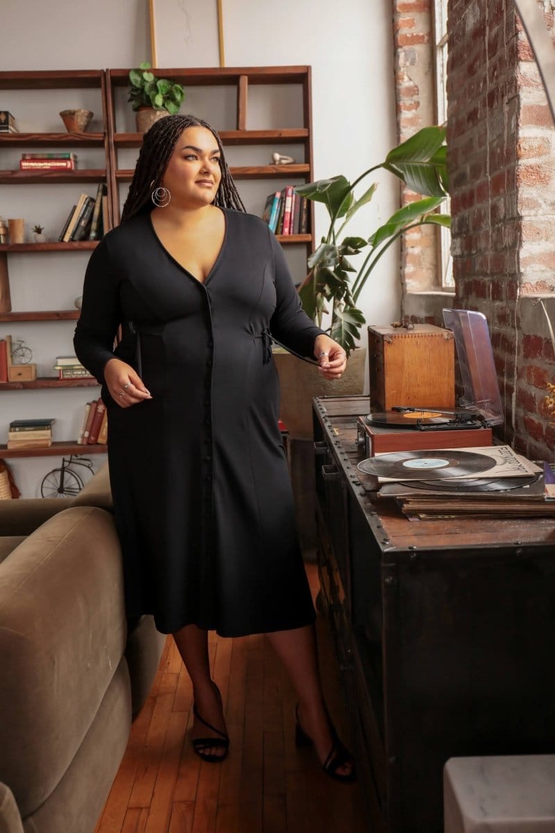 OddBird Loungewear Afet Dress - Signature Black