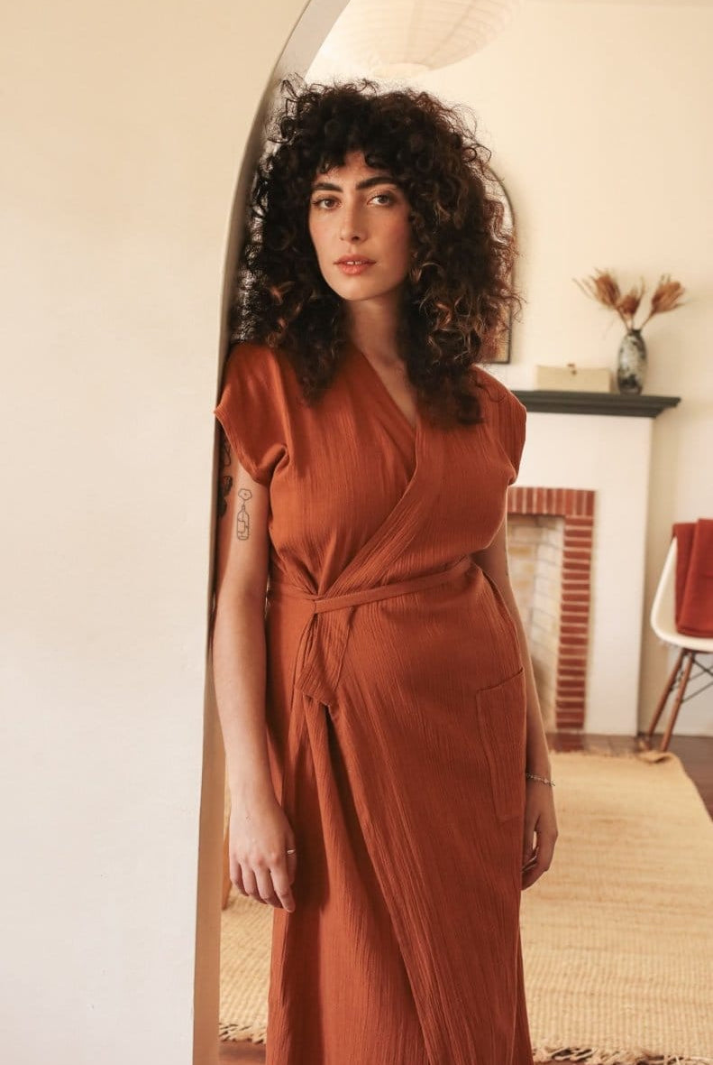 OddBird Loungewear Burnt Orange / XS Aydin Şile House Dress - Limited Edition