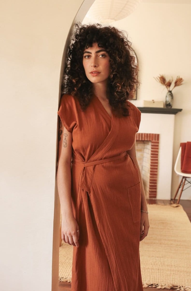 OddBird Loungewear Burnt Orange / XS Aydin Şile House Dress - Limited Edition
