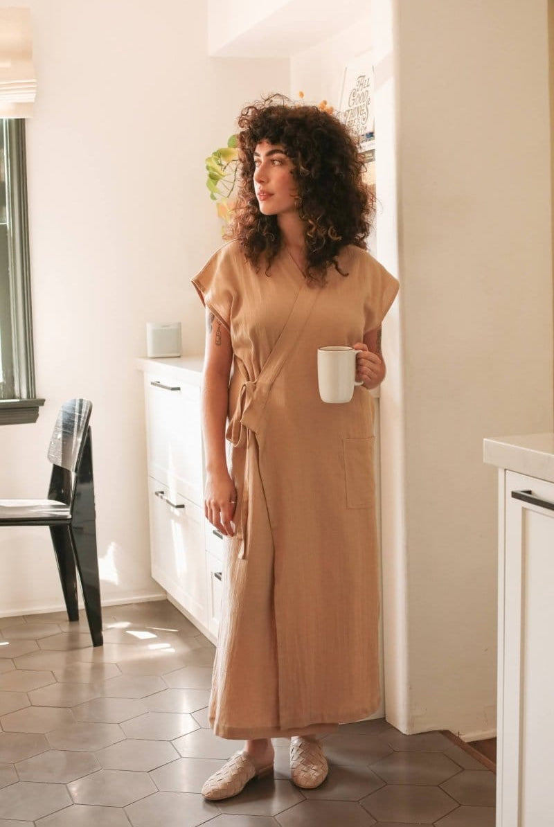 OddBird Loungewear Aydin Şile House Dress - Sand