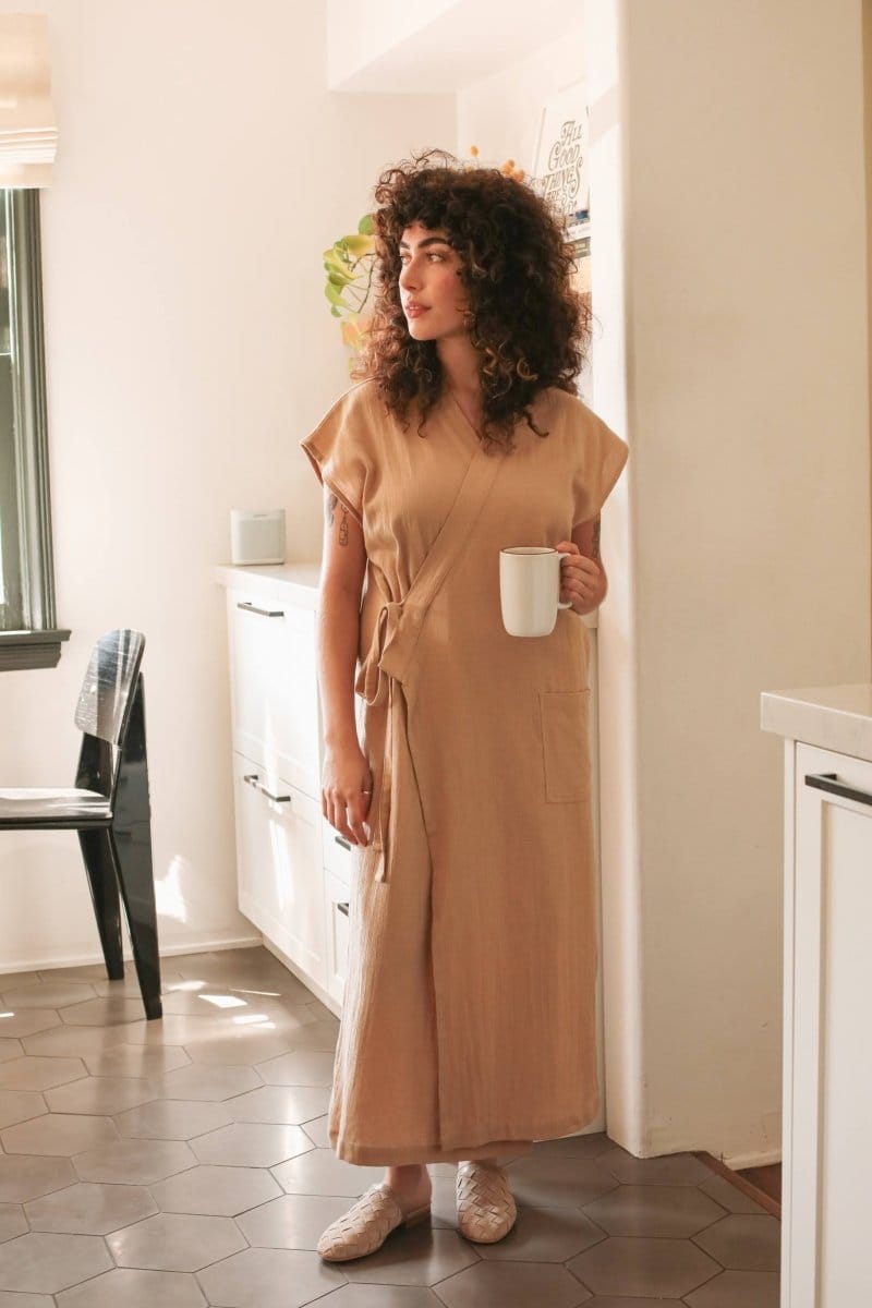 OddBird Loungewear Aydin Şile House Dress - Sand