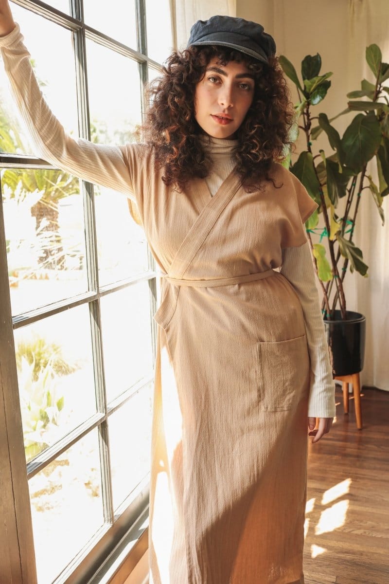 OddBird Loungewear Aydin Şile House Dress - Sand