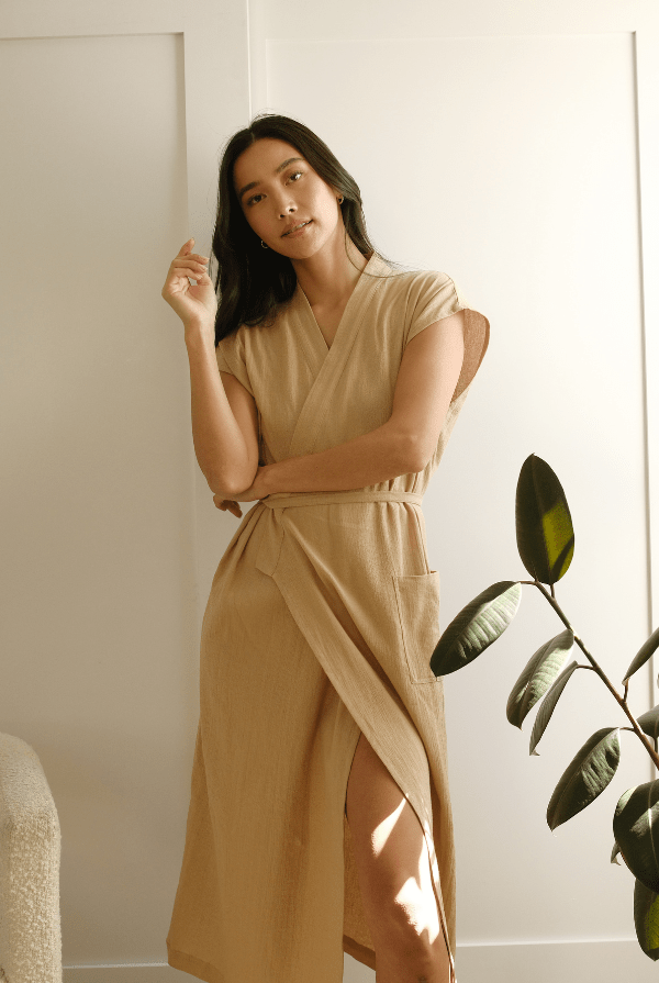 OddBird Loungewear Aydin Şile House Dress - Sand