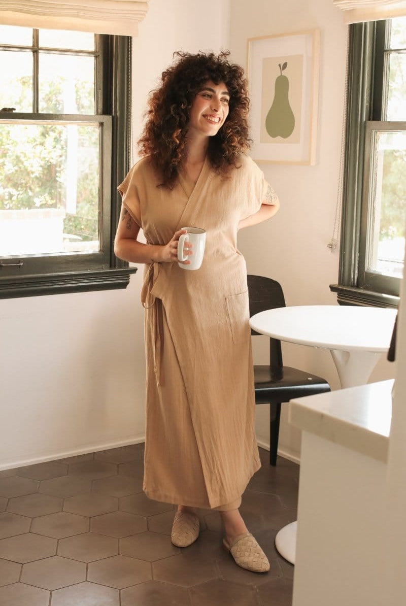 OddBird Loungewear Aydin Şile House Dress - Sand