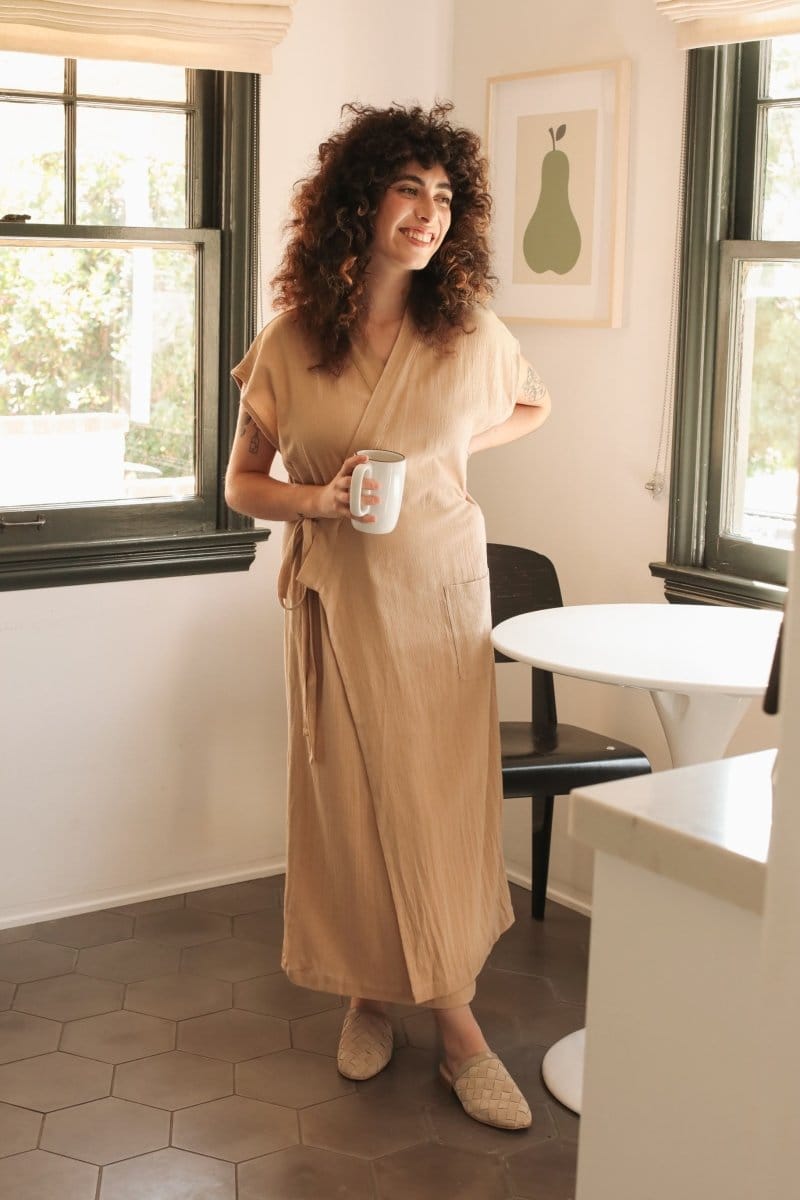 OddBird Loungewear Aydin Şile House Dress - Sand