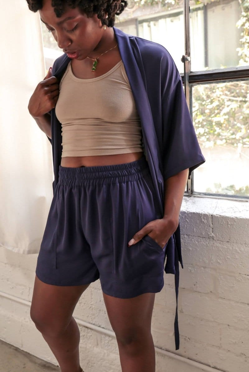 OddBird Loungewear Eco Satin Kardeş Loungewear Shorts - SECONDS/SAMPLE