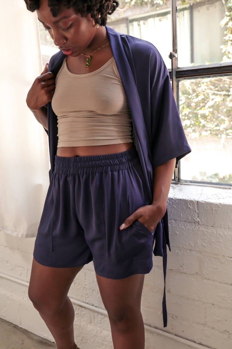 OddBird Loungewear Eco Satin Kardeş Loungewear Shorts - SECONDS/SAMPLE