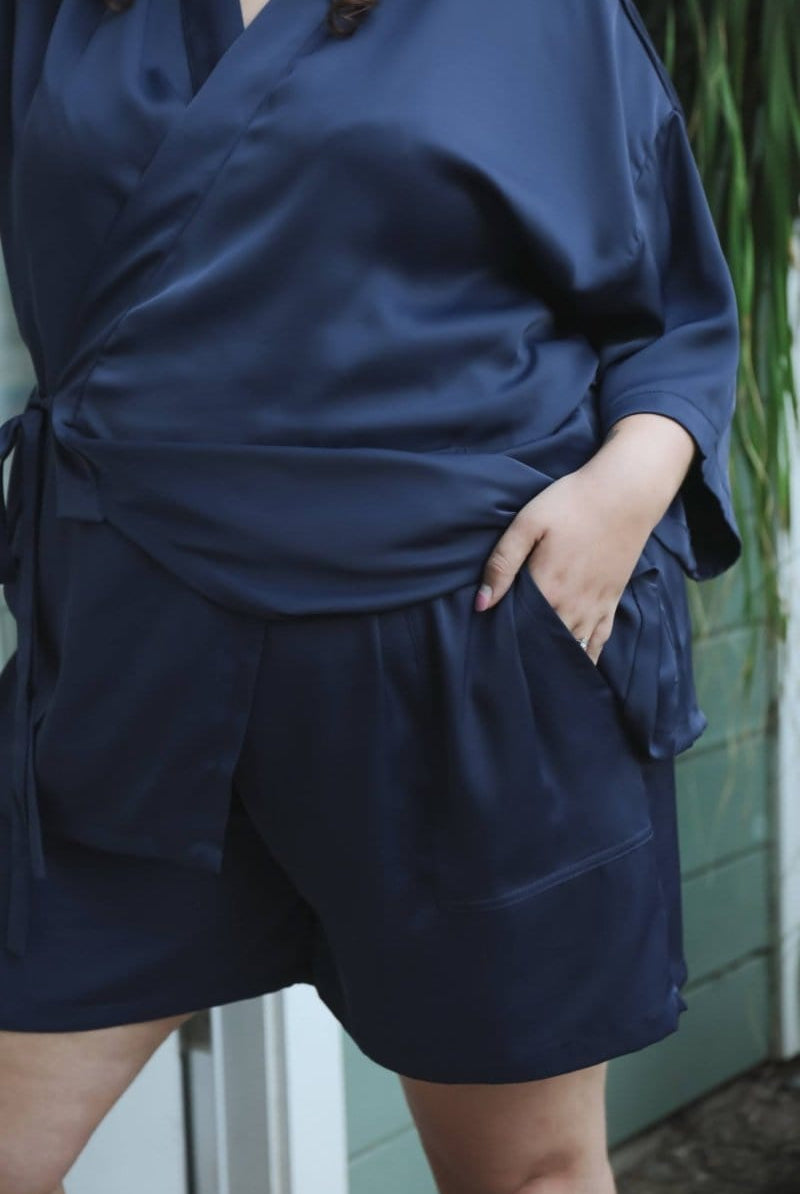 OddBird Loungewear Eco Satin Kardeş Loungewear Shorts - SECONDS/SAMPLE