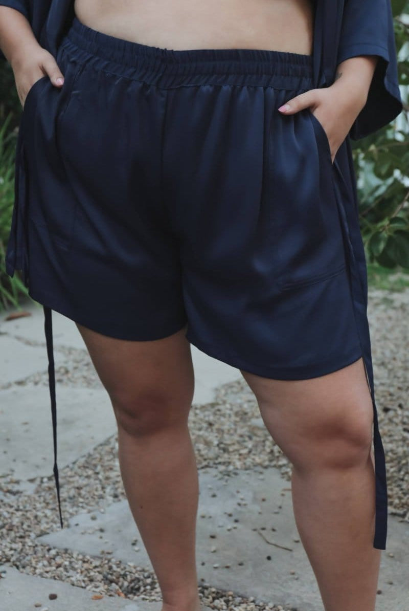 OddBird Loungewear Eco Satin Kardeş Loungewear Shorts - SECONDS/SAMPLE