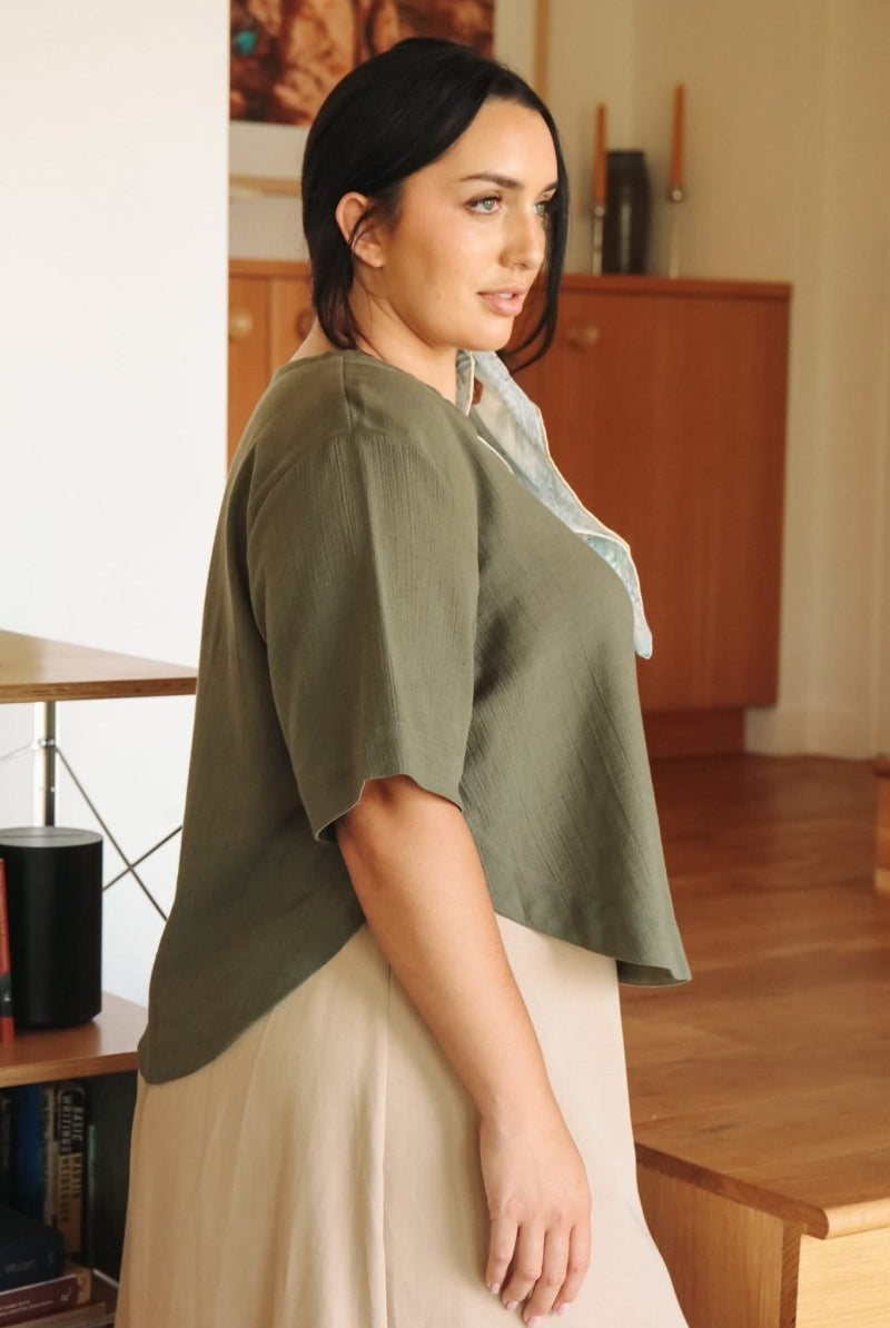 *E.L.L.E* Harika Shirt - Olive - TLEHARIKAOLIVXSS - OddBird Co.