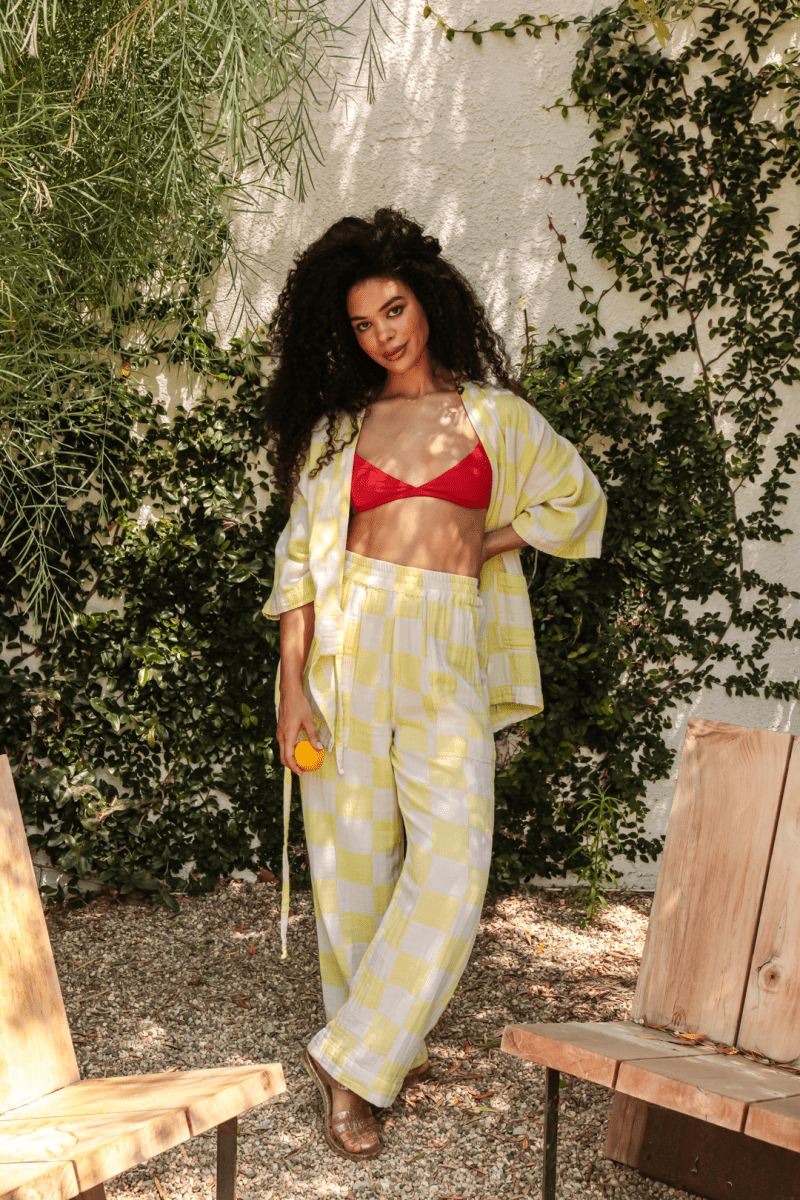 OddBird Loungewear Kardeş Loungewear Separates - Limonata Check