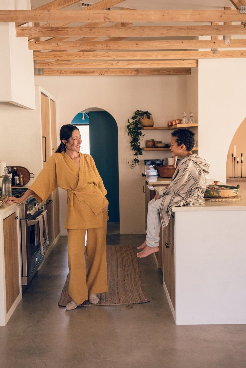 Kardeş Loungewear Separates - Marigold - LKSTOPMGXS2 - OddBird Co.