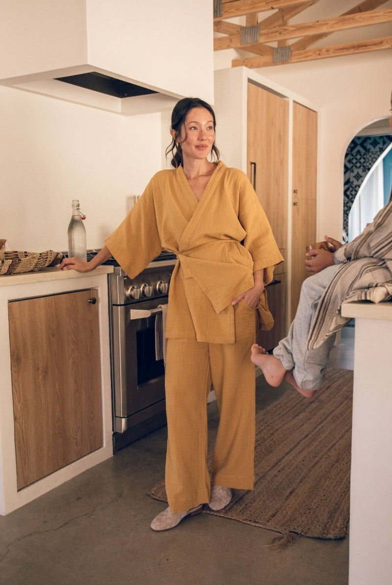 Kardeş Loungewear Separates - Marigold - LKSTOPMGXS2 - OddBird Co.