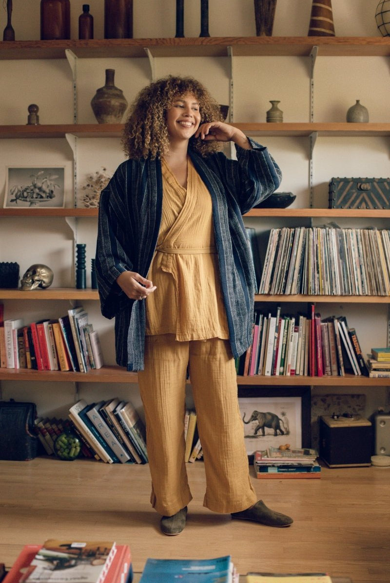 Kardeş Loungewear Separates - Marigold - LKSTOPMGXS2 - OddBird Co.