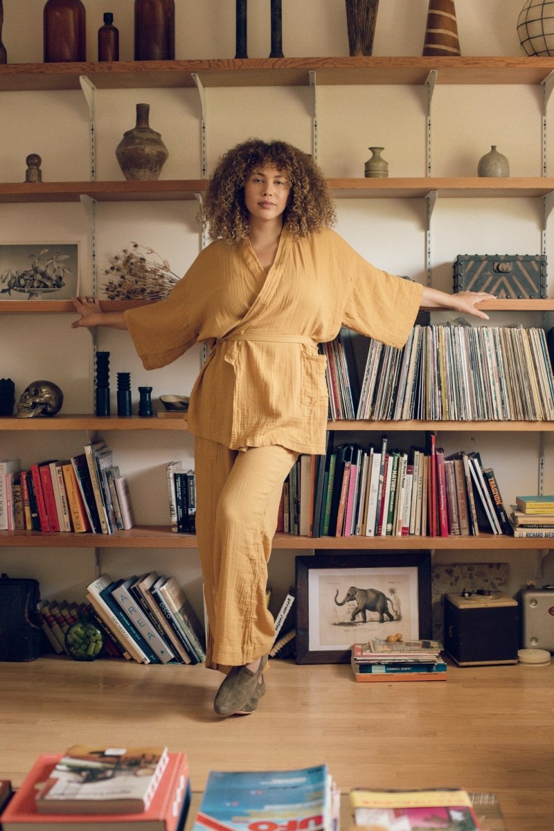 Kardeş Loungewear Separates - Marigold - LKSTOPMGXS2 - OddBird Co.