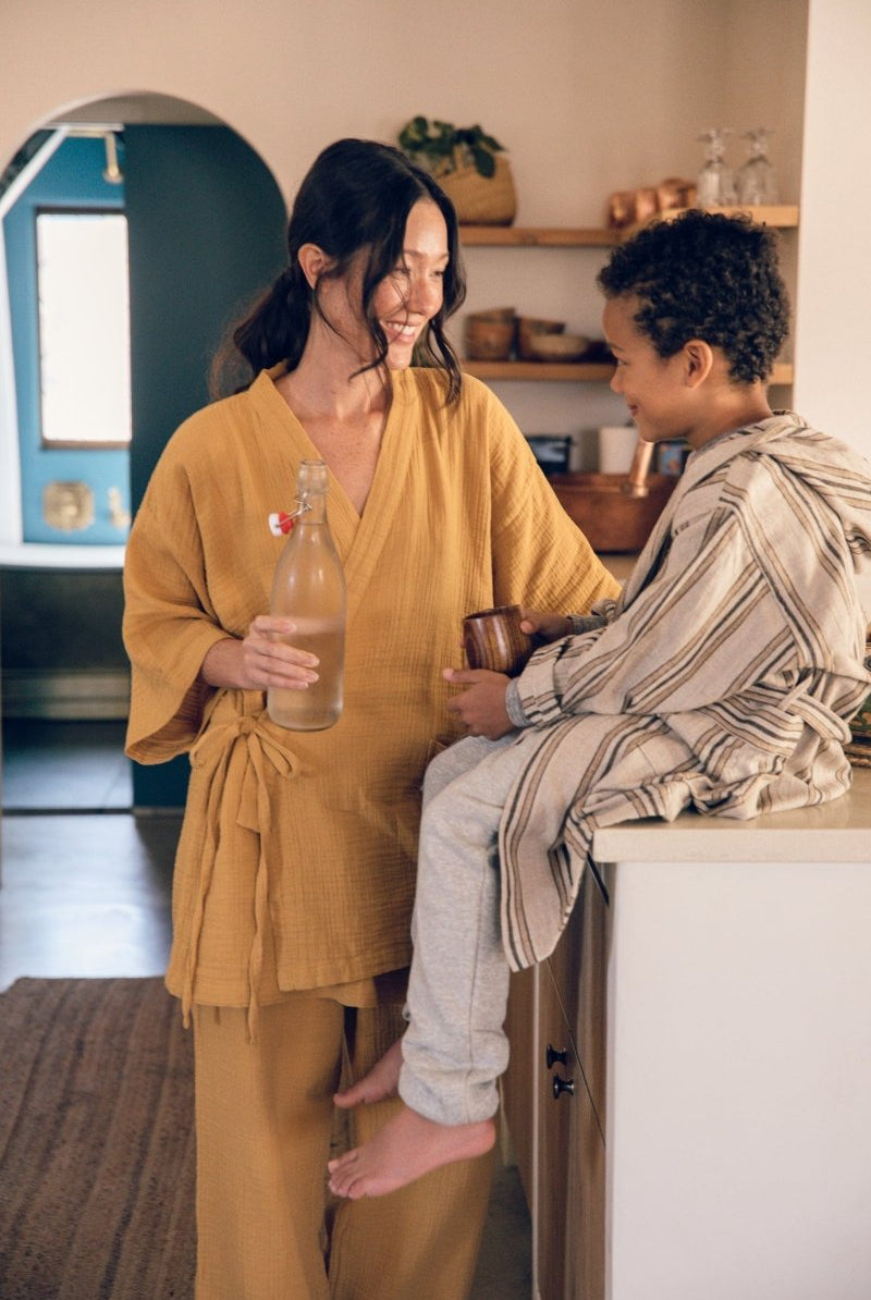 Kardeş Loungewear Separates - Marigold - LKSTOPMGXS2 - OddBird Co.